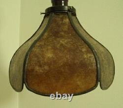 Antique Bridge Lamp UNO shade replacement in Light Amber Mica Jack O' Lantern
