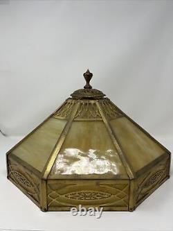 Antique Caramel slag Glass table light Lamp Shade With Working Cluster