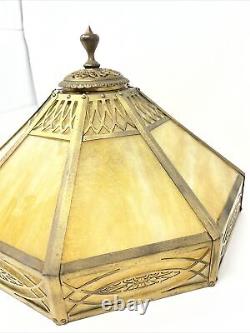 Antique Caramel slag Glass table light Lamp Shade With Working Cluster