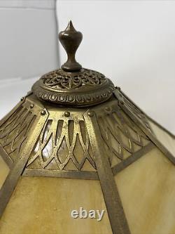 Antique Caramel slag Glass table light Lamp Shade With Working Cluster