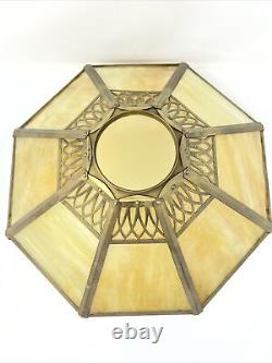 Antique Caramel slag Glass table light Lamp Shade With Working Cluster