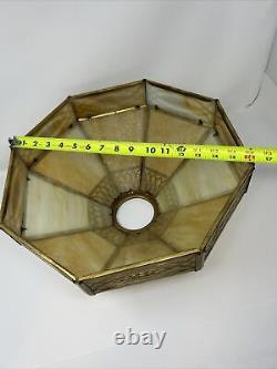 Antique Caramel slag Glass table light Lamp Shade With Working Cluster