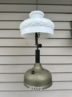 Antique Coleman Quick-Lite Table Gas Lamp / w Original Kreme-Lite Shade