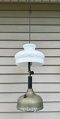 Antique Coleman Quick-Lite Table Gas Lamp / w Original Kreme-Lite Shade