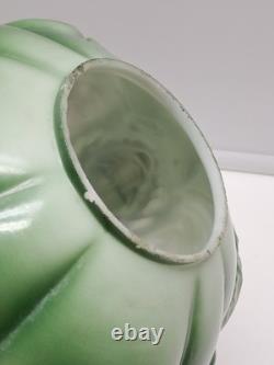 Antique Consolidated Glass Green Lamp Shade Globe Puffy Face Lion Head Rare