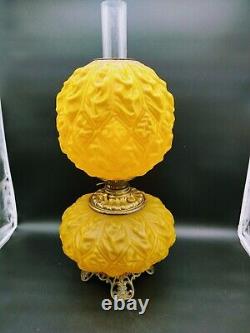 Antique Consolidated Imperial Mandarin GWTW Oil Lamp Diamond Drape Squat