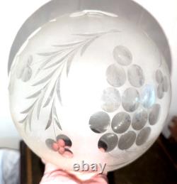 Antique Deeply Etched Glass Ball Lamp Shade 4 Fitter