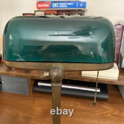 Antique EMERALITE Model 8734 Emerald Green Piano Banker Library Desk Lamp