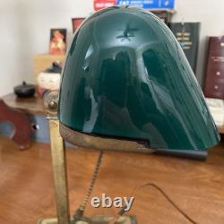 Antique EMERALITE Model 8734 Emerald Green Piano Banker Library Desk Lamp