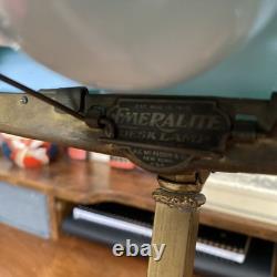 Antique EMERALITE Model 8734 Emerald Green Piano Banker Library Desk Lamp