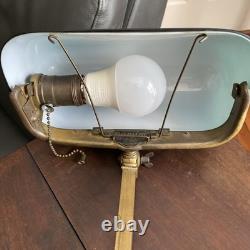 Antique EMERALITE Model 8734 Emerald Green Piano Banker Library Desk Lamp