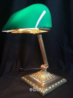 Antique Emeralite Desk Lamp Green Cased Shade #8734- Unused New Stock