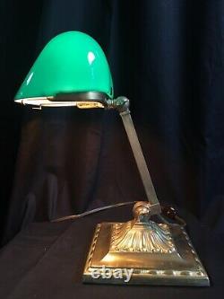 Antique Emeralite Desk Lamp Green Cased Shade #8734- Unused New Stock