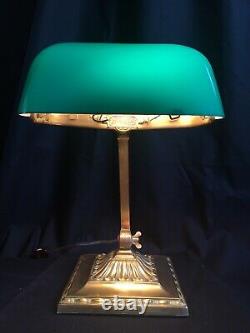 Antique Emeralite Desk Lamp Green Cased Shade #8734- Unused New Stock