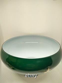 Antique Emeralite Green Glass Shade Gold Flur-de-lis pattern