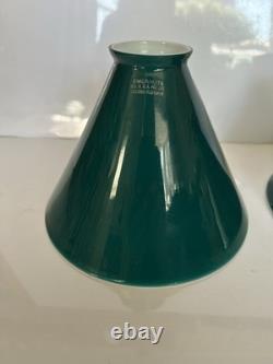 Antique Emeralite Shades 2 Signed Exc Condition Vintage Lamp Light Part Original