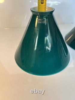 Antique Emeralite Shades 2 Signed Exc Condition Vintage Lamp Light Part Original