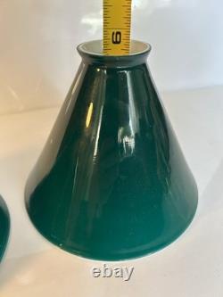 Antique Emeralite Shades 2 Signed Exc Condition Vintage Lamp Light Part Original