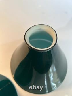 Antique Emeralite Shades 2 Signed Exc Condition Vintage Lamp Light Part Original