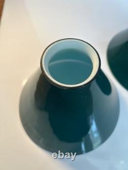 Antique Emeralite Shades 2 Signed Exc Condition Vintage Lamp Light Part Original