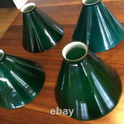 Antique Emeralite Shades Vintage 4 Original Green Emerald Light Lamp Part 2 1/4
