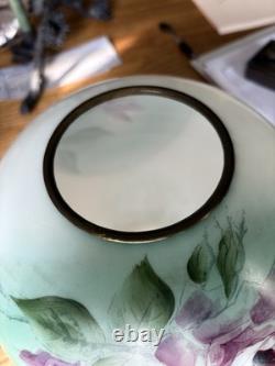 Antique Fostoria GWTW Lamp #820 -Hand Painted Roses -F. G. C. Co. Victorian Parlor