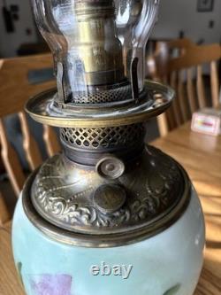 Antique Fostoria GWTW Lamp #820 -Hand Painted Roses -F. G. C. Co. Victorian Parlor
