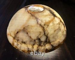 Antique French Alabaster Lamp Shade Set of 6 Hand Carved! 7.25 Dia 2 7/8 Dish