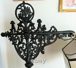 Antique Galleon Sailing Ship Cast Iron Bridge Floor Lamp Rewired Shade 37 Years