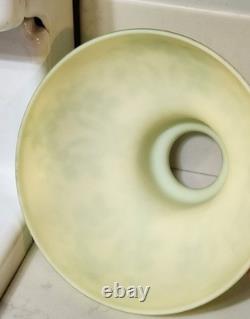 Antique Green Cameo On Custard Glass Shade