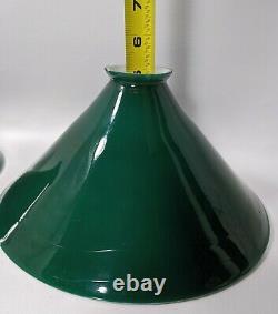 Antique Green Porcelain Enamel Light Shade Industrial Gas Station 10