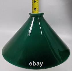 Antique Green Porcelain Enamel Light Shade Industrial Gas Station 10