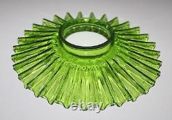 Antique Green Translucent Glass Petticoat Ribbed Pleated Lamp Shade