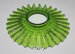 Antique Green Translucent Glass Petticoat Ribbed Pleated Lamp Shade