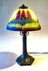 Antique Handel Arts & Crafts Boudoir Accent Lamp Reverse Painted Shade, 1910