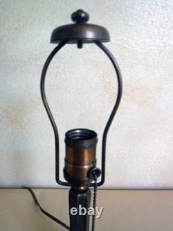 Antique Handel Arts & Crafts Boudoir Accent Lamp Reverse Painted Shade, 1910