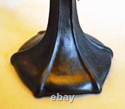 Antique Handel Arts & Crafts Boudoir Accent Lamp Reverse Painted Shade, 1910