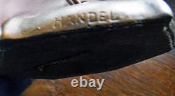 Antique Handel Arts & Crafts Boudoir Accent Lamp Reverse Painted Shade, 1910