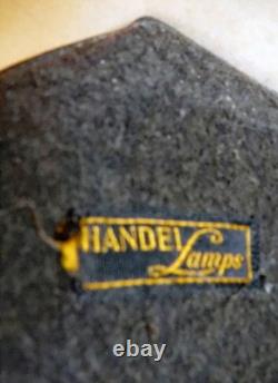 Antique Handel Arts & Crafts Boudoir Accent Lamp Reverse Painted Shade, 1910