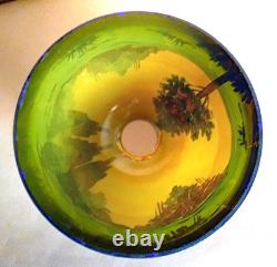 Antique Handel Arts & Crafts Boudoir Accent Lamp Reverse Painted Shade, 1910