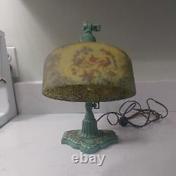 Antique Handel Era Reverse Painted Piano Lamp