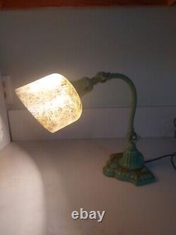 Antique Handel Era Reverse Painted Piano Lamp