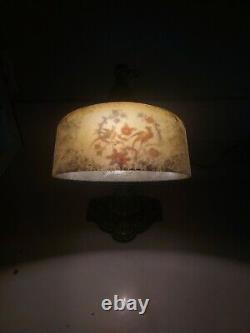 Antique Handel Era Reverse Painted Piano Lamp