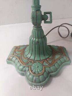 Antique Handel Era Reverse Painted Piano Lamp