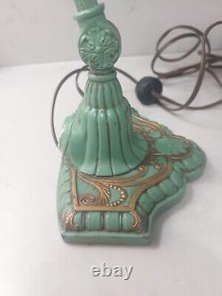 Antique Handel Era Reverse Painted Piano Lamp