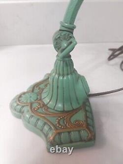 Antique Handel Era Reverse Painted Piano Lamp