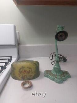 Antique Handel Era Reverse Painted Piano Lamp