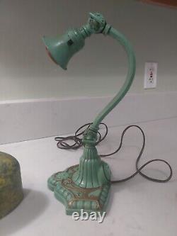 Antique Handel Era Reverse Painted Piano Lamp