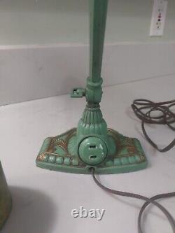 Antique Handel Era Reverse Painted Piano Lamp