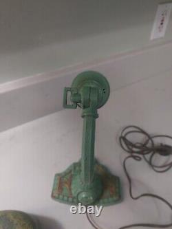 Antique Handel Era Reverse Painted Piano Lamp